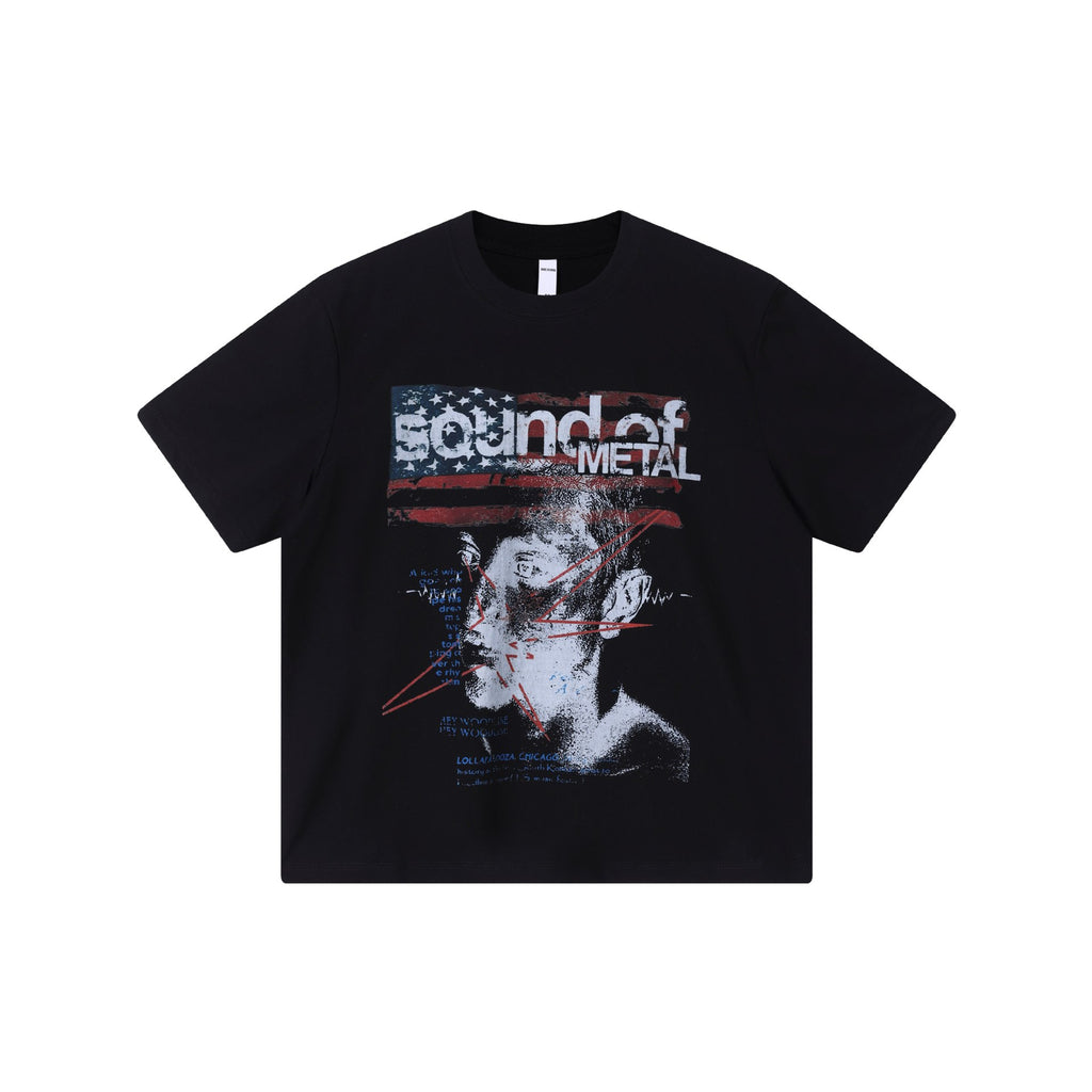 Portrait printed short sleeved shirt