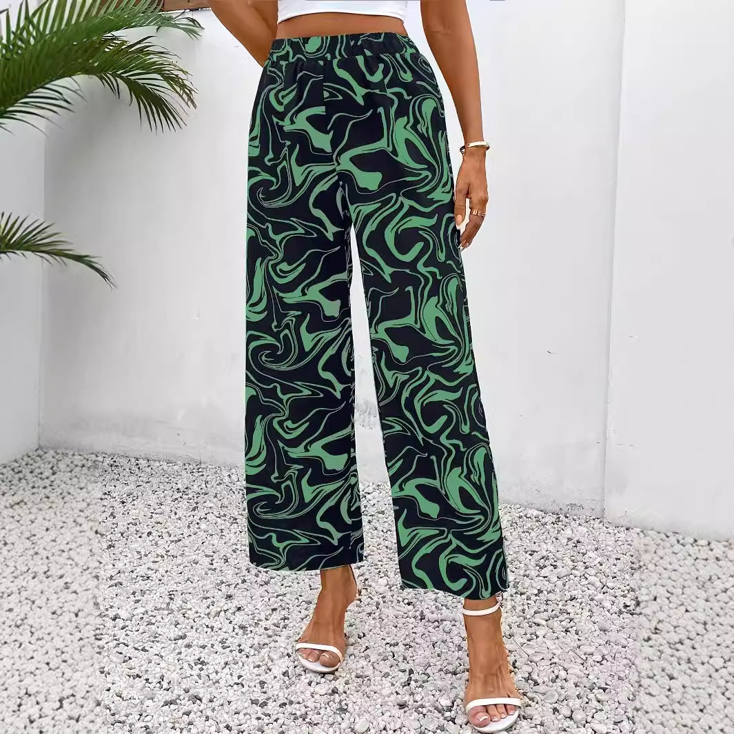 Elastic high waisted pants