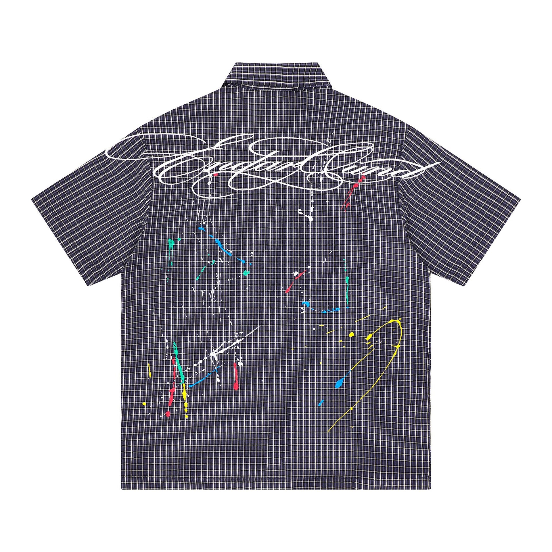 T-shirt brodé taches d'encre et points de couleur