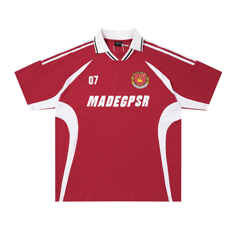 Badge printed short sleeved shirt