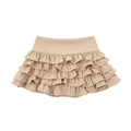 Layered Ruffle Skirt High Waist Solid Color Sweet Style Mini Skirt