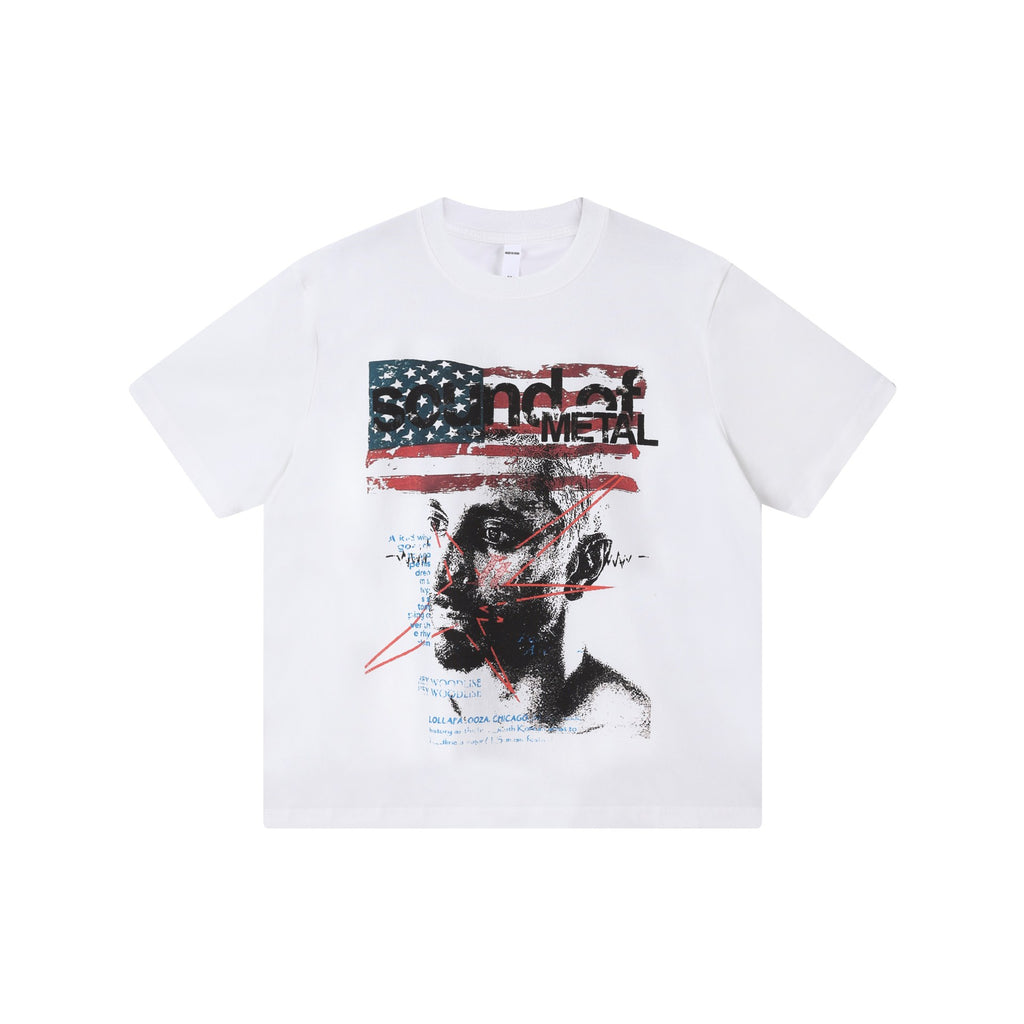 Portrait printed short sleeved shirt