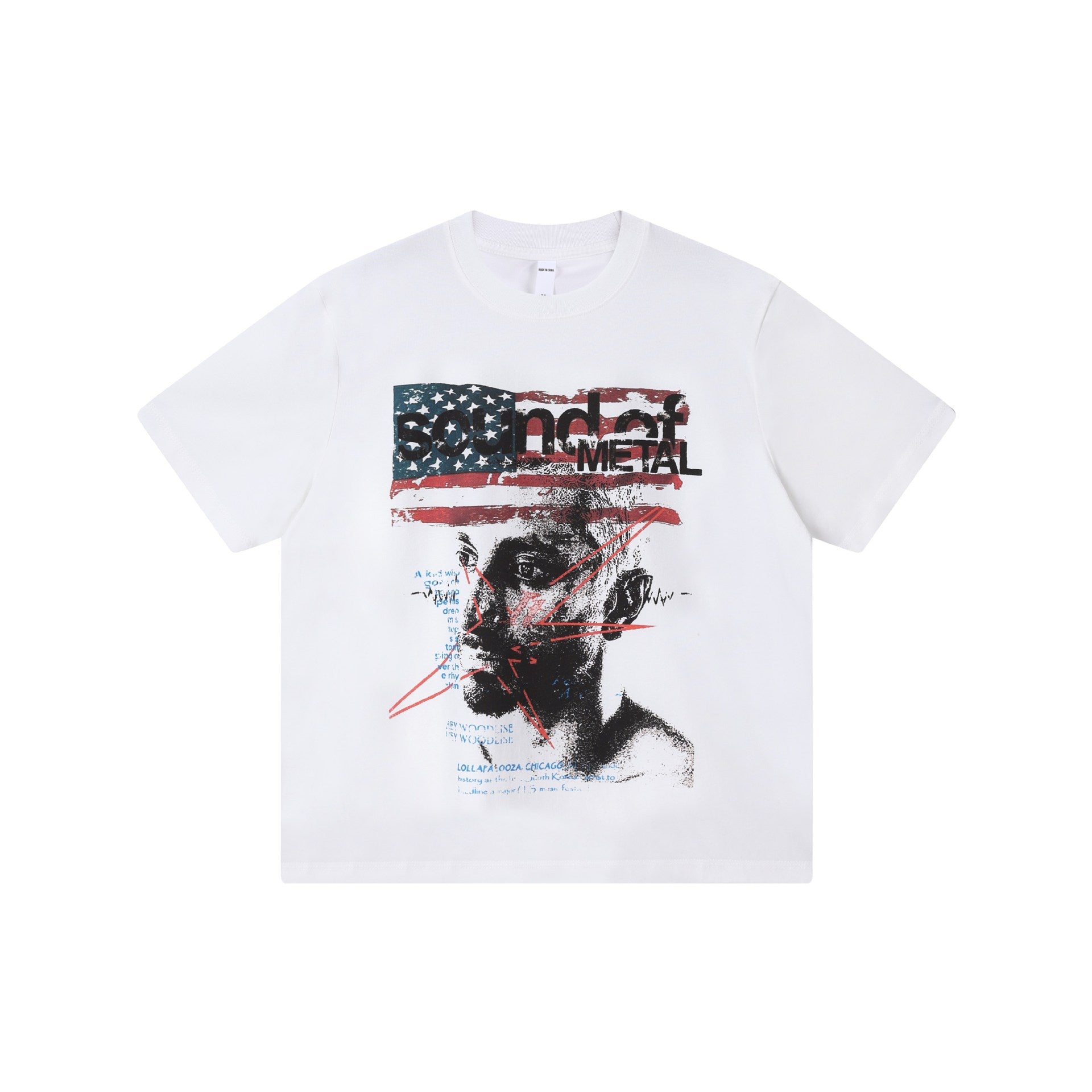 Portrait printed short sleeved shirt