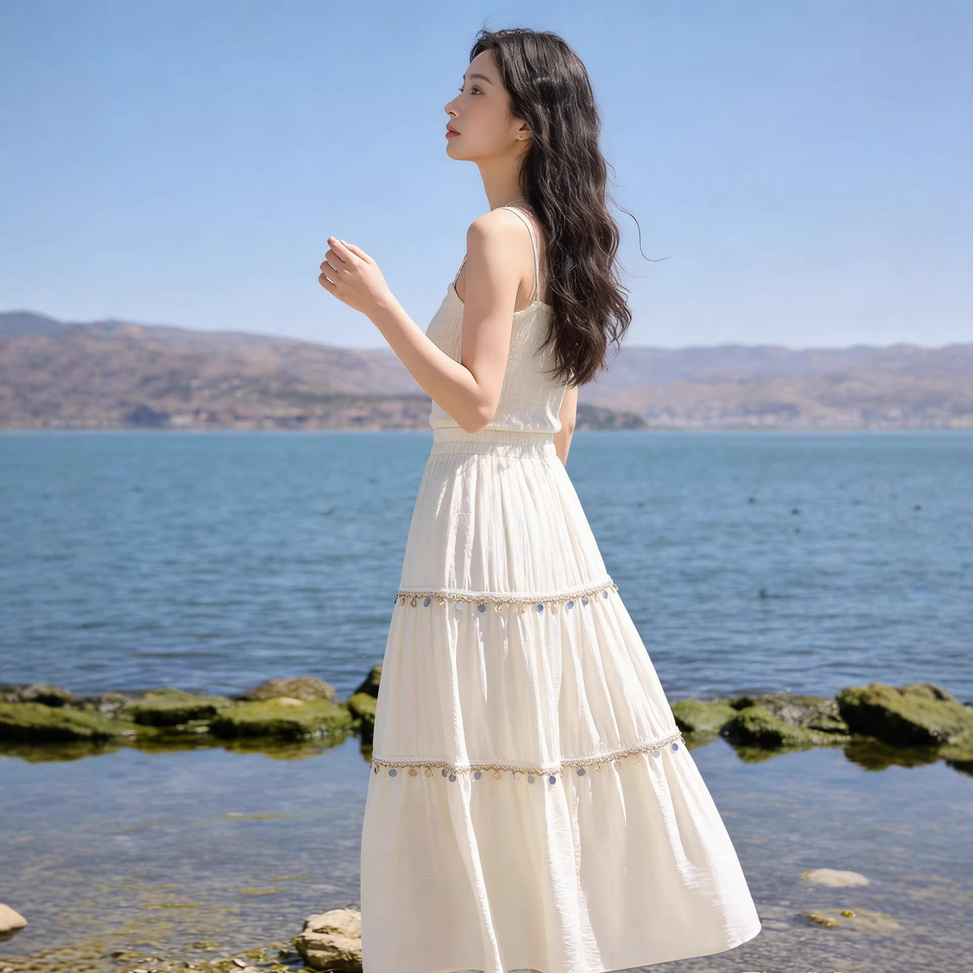 Elastic waist skirt