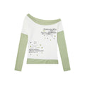 Hoodie faux deux pièces pois color-block épaule asymétrique femme