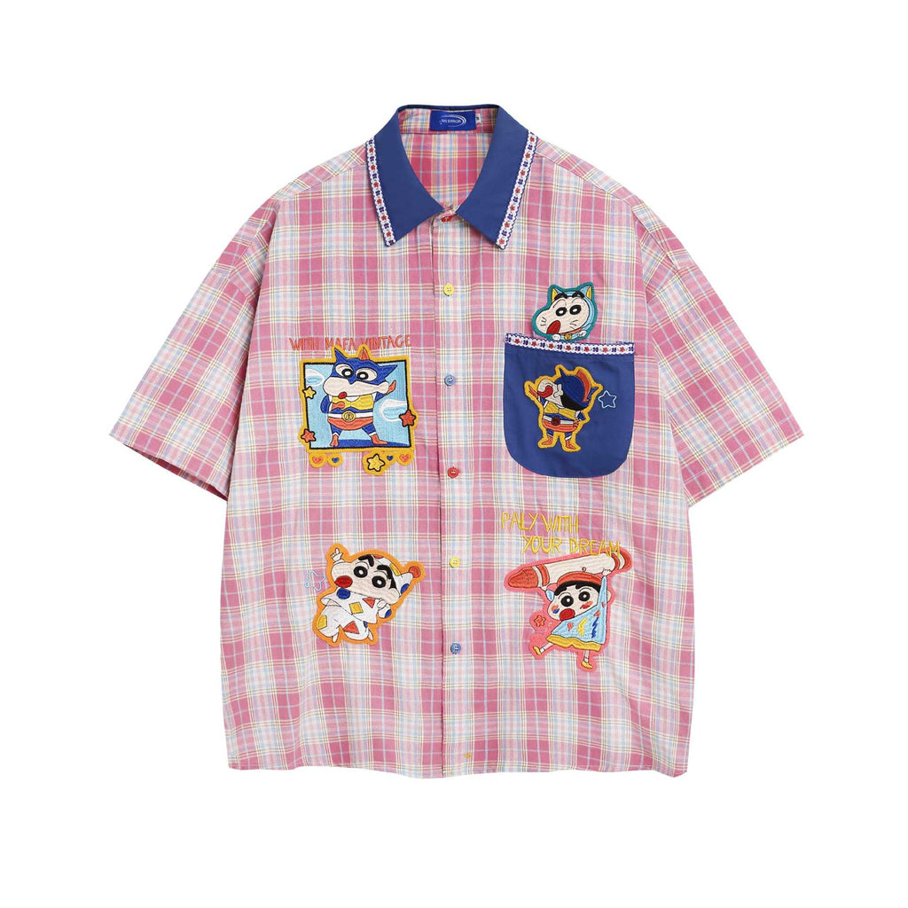 Crayon Shin chan Embroidered Short Sleeve